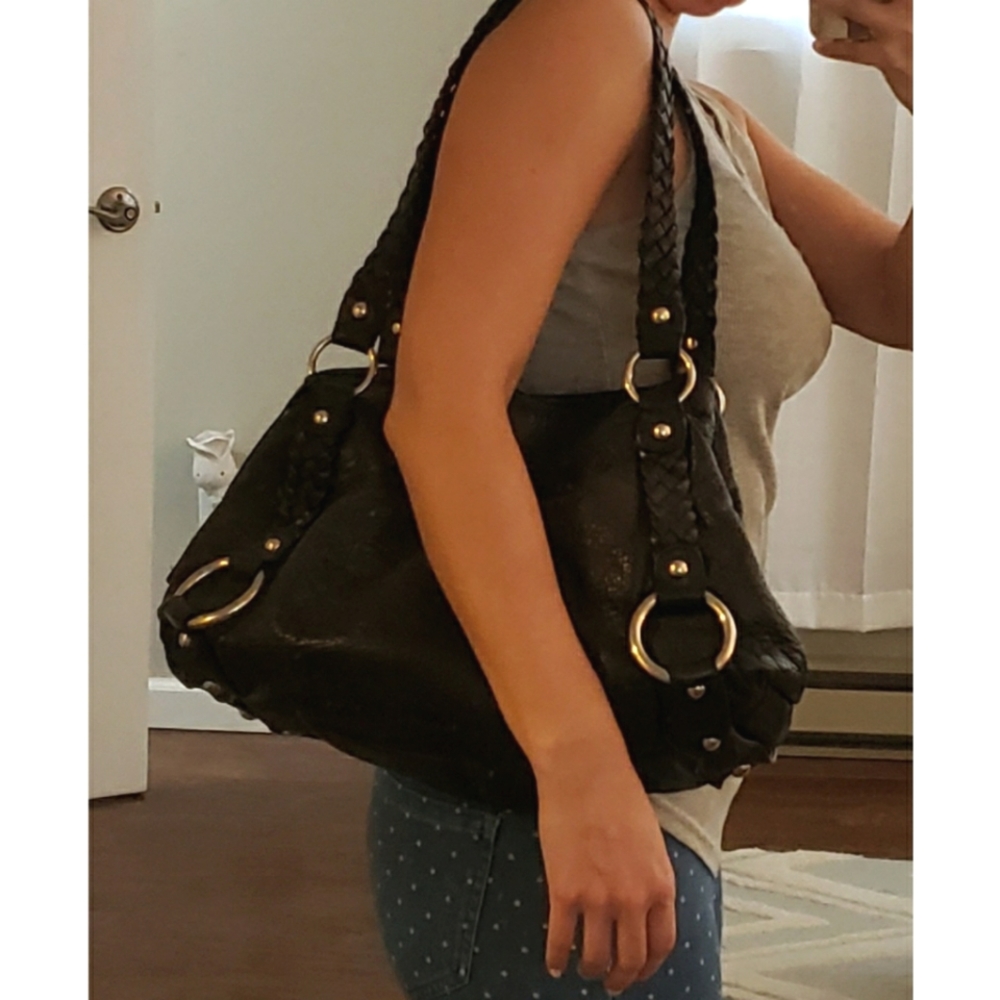 Banana Republic Leather Bag with Woven/Braided Strap